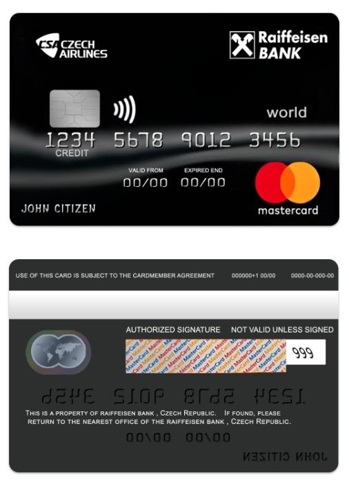 Czech Republic Raiffeisen bank world mastercard